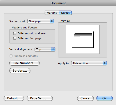Word For Mac 2011 How To Have Header Only On First Page - lasoparare